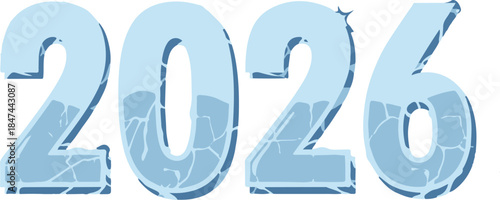 Welcome the New Year 2026 with this frosty and icy numerical design, symbolizing a fresh, crisp beginning and the cool promise of future possibilities and calendar events