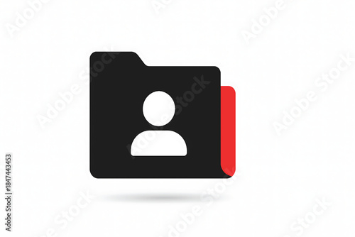 Vector of directory with person or client sign. Symbol of user interface options, user statistics.new client sign