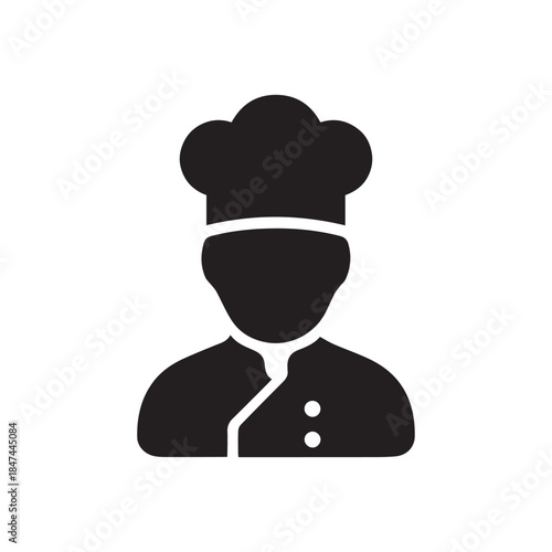Chef Silhouette isolated on a white background