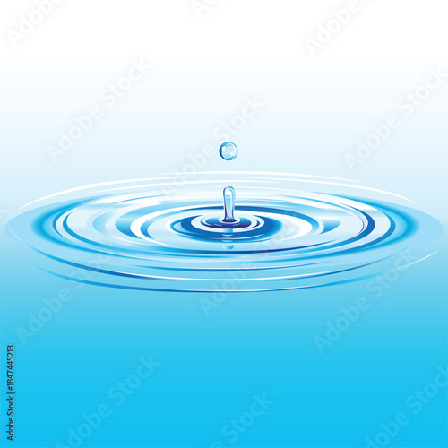 Realistic Water Drop Splash Vector Design