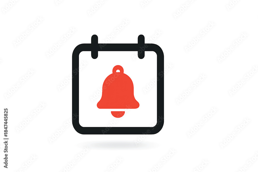 Obraz premium Vector illustration of calendar and ring bell. Symbol of calendar reminder meeting.new