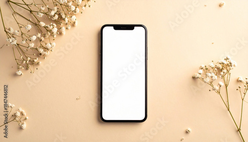 Smartphone Mockup with Flowers