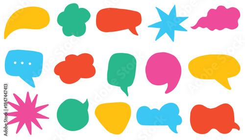 Colorful decorative vintage frame shapes, retro outline badge, geometric borders, empty tag and price labels , sale banners and ribbons, coupon design. Hand drawn diagram, infographic speech bubbles 
