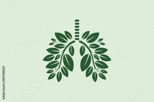 Green lung illustration representing health and nature.