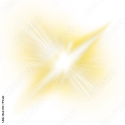 Golden Starburst Energy Light on Black Background