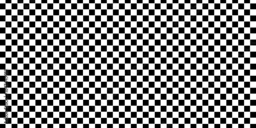 Black and white chess pattern.  Abstract checkered chessboard or checkerboard for game, grid with geometric square shape. Retro mosaic floor.  Racing flag vector illustration. Chess pattern