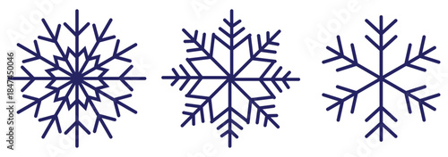 Snowflake different icons. Blue snowflake icon set isolated vector illustration. snowflakes icon, snow or snowflake winter symbol set vector art illustration isolated on transparent