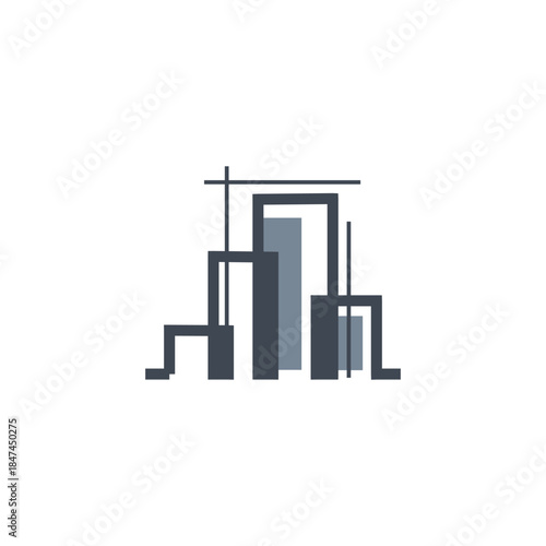 Modern Building structure,  real estate and architecture, contruction vector design illustration.