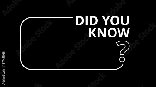 Did you know animation with line drawing on a black background