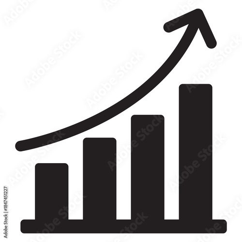 business graph with arrow