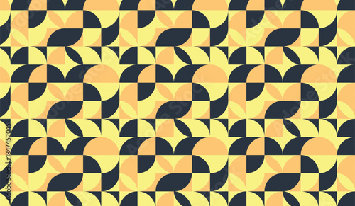 Geometric Pattern Background Abstract Design with Interlocking Shapes in a Repeating Seamless Motif