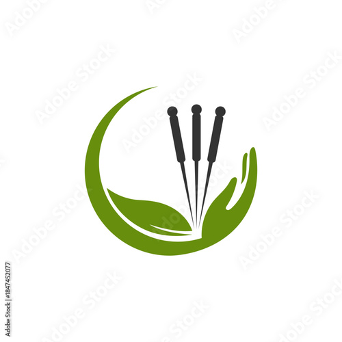 acupuncture therapy logo vector illustration