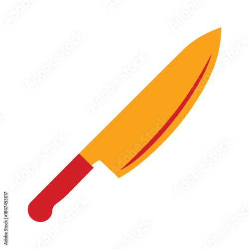 Chef knife illustrated with sharp blade in a professional kitchen tool design Vector illustration