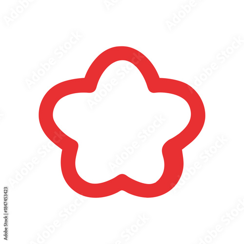Star shaped cookie cutter outlined in a clean flat baking tool design Vector illustration
