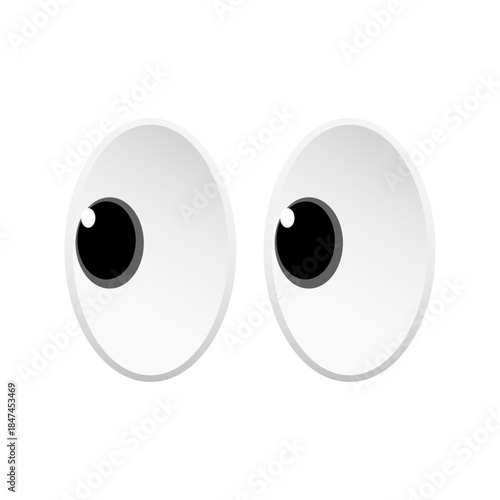 Side shocking eye, isolated flat icon on white background. Vector illustration