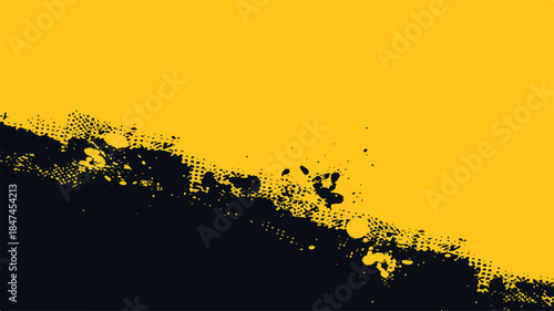 Abstract grunge vector design featuring black ink splashes and paint splatters on a textured paper background with a dirty spray border and artistic silhouette patterns for a decorative wallpaper
