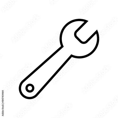 Wrench tool outline style isolated icon vector illustration