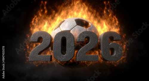 Exciting soccer future 2026 world cup theme art fiery design