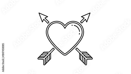 Minimalist Heart with Arrows Illustration Representing Love and Connection