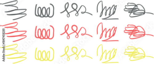 Comprehensive Vector Collection of Grungy Street-Art Graphic Elements Featuring Hand-Drawn Pencil Underlines, Strikethrough Marks, Expressive Scribble Emphasis Lines, Chaotic Hatching Textures