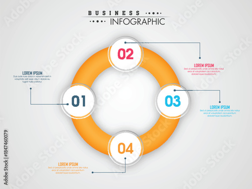 creative infographic circle on grey background for business purpose