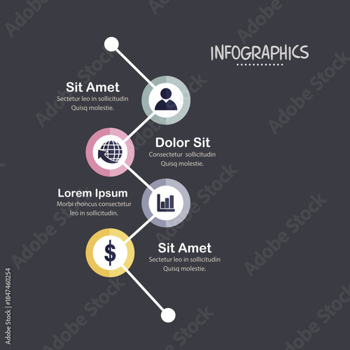 creative infographic template presentation with different symbols for business purpose