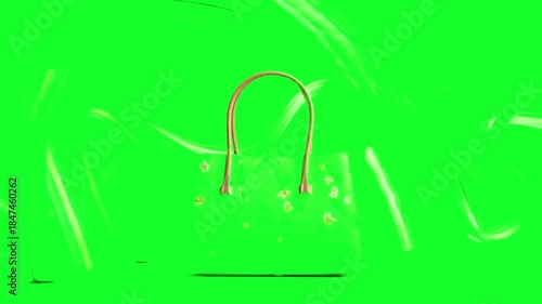 Luxury Shopping Bag Silhouette: This captivating image portrays a chic shopping bag, elegantly outlined against a vibrant background, inviting indulgence and sophisticated shopping experiences.