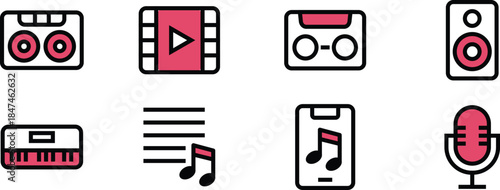Mini Icon Pack set musical instrument, symphony, concert, opera for Website Design, UI UX and Digital Asset