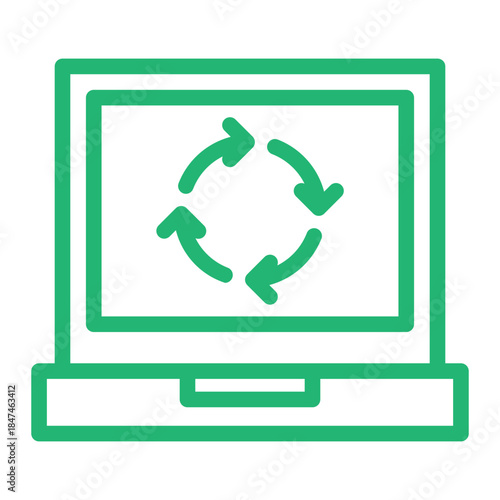  Laptop Recycling Symbol Icon