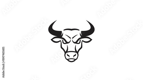 Powerful Bull Head Silhouette - Symbol of Strength and Determination