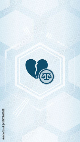 Family Law and Divorce Concept Icon Vector SVG