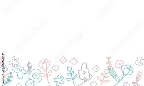 線画の北欧風イラストフレーム。草木と花の植物背景フレーム。手描きの草木。北欧風背景。
Line drawing Scandinavian style illustration frame. Plant background frame with plants and flowers. Hand drawn plants. Scandinavian style background.