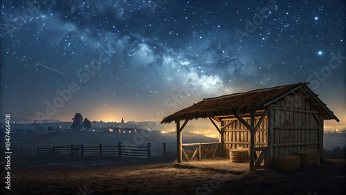 Serene night in the countryside