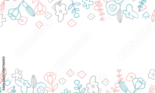 線画の北欧風イラストフレーム。草木と花の植物背景フレーム。手描きの草木。北欧風背景。
Line drawing Scandinavian style illustration frame. Plant background frame with plants and flowers. Hand drawn plants. Scandinavian style background.