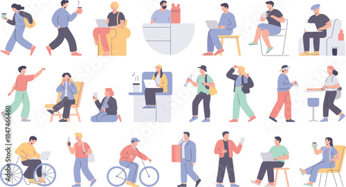 Happy Family Silhouette Vector – Parents and Kids Icon Set.