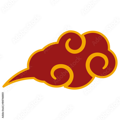 Classic red Chinese cloud symbol vector illustration