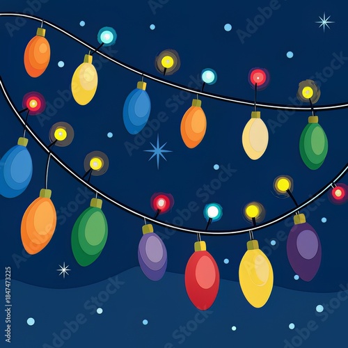 colorful christmas lights festive illustration