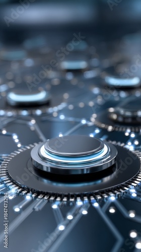 Futuristic technology design showcasing abstract blue circuit board patterns