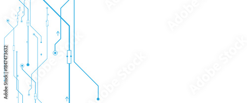 Vector white and blue digital technology futuristic circuit board Abstract background design.