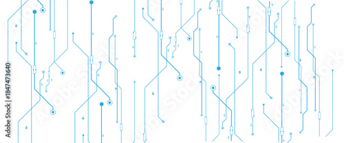 Vector white and blue digital technology futuristic circuit board Abstract background design.