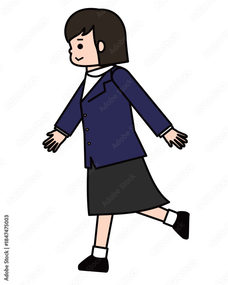 Fototapeta premium 歩いている女の子