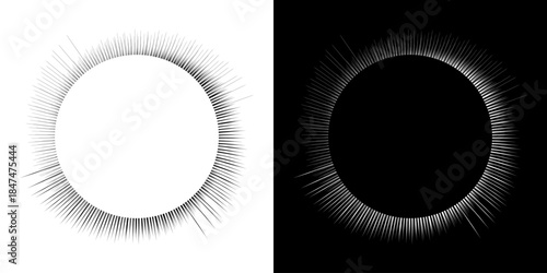 Dynamic abstract spiral sound wave rhythm lines. Circular spiral sound wave rhythm of lines. Circular futuristic abstract lines, black and white background.	