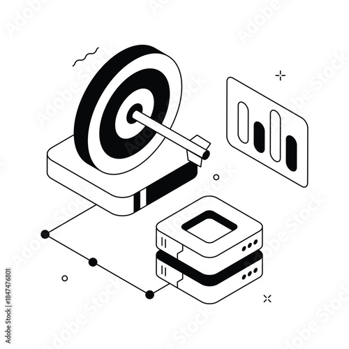 Take your hands on this amazing isometric illustration of predictive analysis
