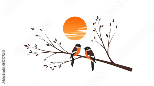 Cartoon vector illustration of a glossy orange basketball and a blue bird beside a spider and a butterfly on a white background
