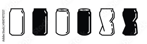 Aluminum Can Outline Vector Illustration