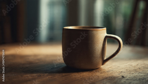 Wallpaper Mural Ceramic Mug on Wooden Table Torontodigital.ca