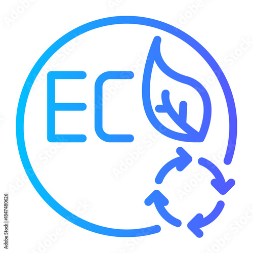 Environmental Sustainability Recycling Leaf Icon	
