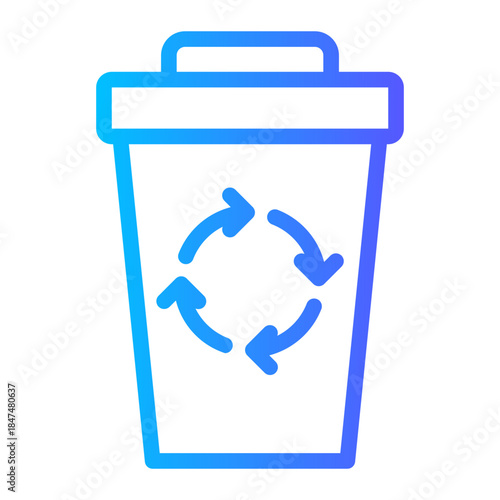 Trash Bin Recycling Symbol Eco Icon Outline	
