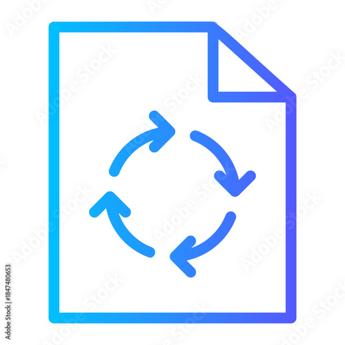 File Document Update Process Icon Outline	