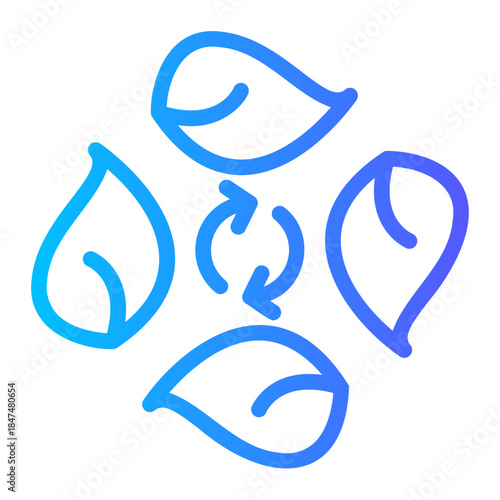Ecology Sustainability Symbol Four Leaves in Circular Shape	